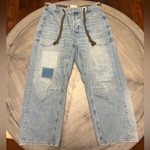 We The Free High-Waisted Patchwork Barrel Leg Jeans